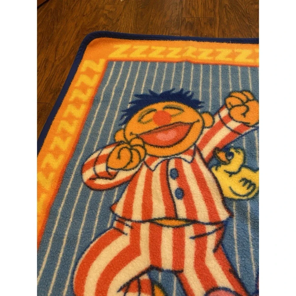 Ernie Owen Blanket Throw Vtg 90s Sesame Street Rubber Duckie 45